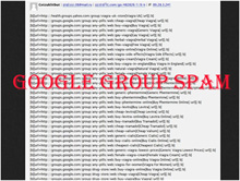 List of Google group spam